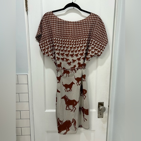 Milk & Thistle silk tunic unique horse print dress - Picture 3 of 5